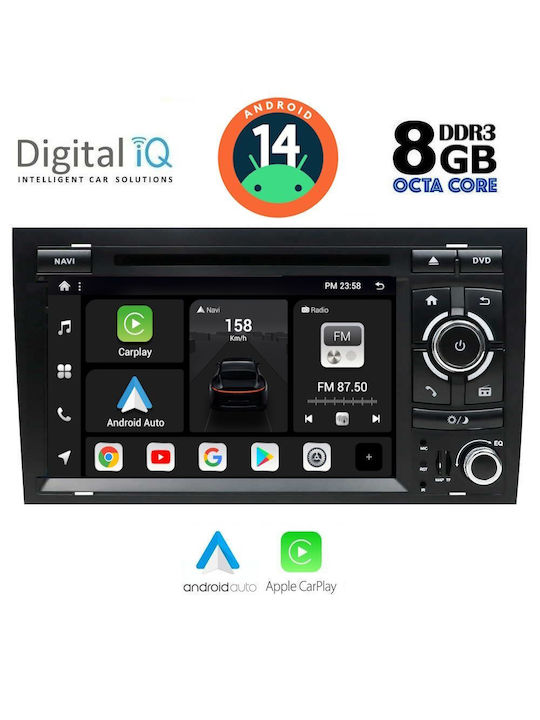 Digital IQ Car Audio System for Audi A4 2002-2008 (Bluetooth/USB/AUX/WiFi/GPS) with Touch Screen 7"