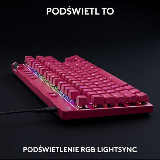 Logitech G Pro X Gaming Tastatur Tenkeyless mit GX Rot Schaltern und RGB-Beleuchtung (Englisch US) Magenta