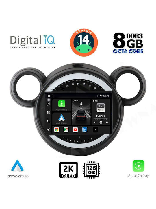 Digital IQ Car Audio System for Mini Countryman / Paceman (Bluetooth/USB/AUX/WiFi/GPS/Apple-Carplay/Android-Auto) with Touch Screen 9"