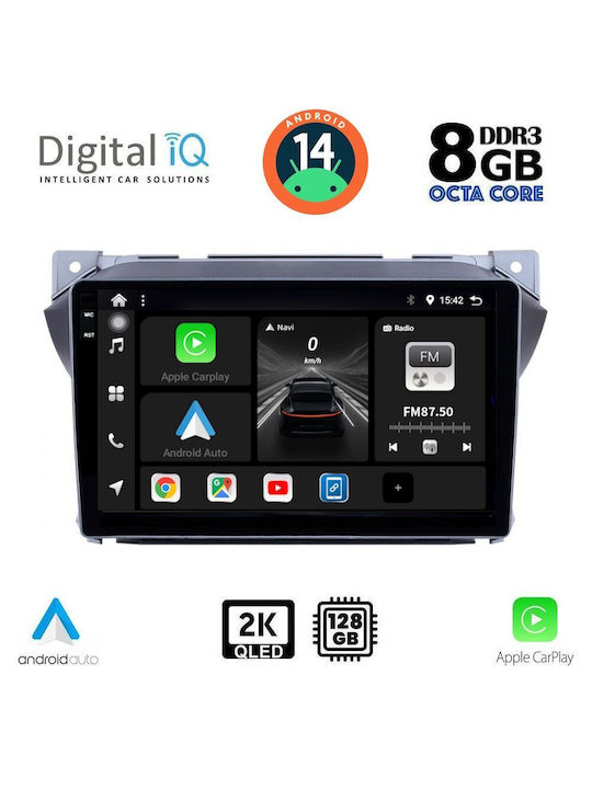 Digital IQ Car-Audiosystem für Suzuki Hoch Nissan Pixo 2009 (Bluetooth/USB/AUX/WiFi/GPS/Apple-Carplay/Android-Auto) mit Touchscreen 9"