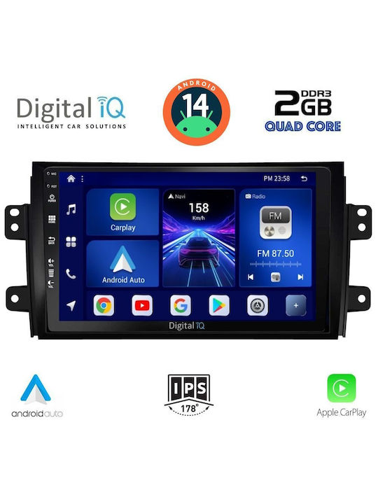 Digital IQ Car Audio System for Fiat Sedici Suzuki SX4 2005-2013 (Bluetooth/USB/AUX/WiFi/GPS/Apple-Carplay/Android-Auto) with Touch Screen 9"
