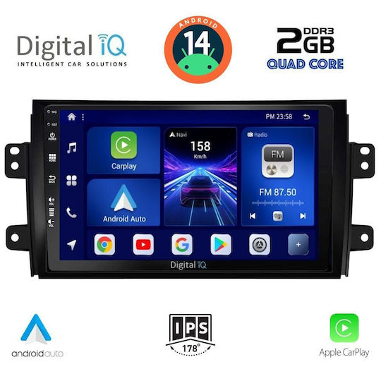Digital IQ Ηχοσύστημα Αυτοκινήτου για Fiat Sedici Suzuki SX4 2005-2013 (Bluetooth/USB/AUX/WiFi/GPS/Apple-Carplay/Android-Auto) με Οθόνη Αφής 9"