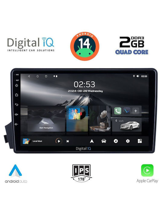 Digital IQ Car Audio System for Ssangyong Actyon / Kyron 2006-2015 (Bluetooth/USB/AUX/WiFi/GPS/Apple-Carplay/Android-Auto) with Touch Screen 9"