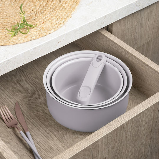 Berlinger Haus Комплект Съдове За Готвене От Лят Алуминий Taupe Collection С Вътрешно Покритие От Камък 5 Части