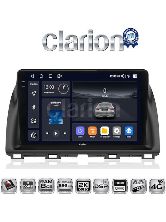 Clarion Ηχοσύστημα Αυτοκινήτου για Mazda CX-5 2013>2017 (Bluetooth/USB/WiFi/GPS/Apple-Carplay/Android-Auto) με Οθόνη Αφής 9"