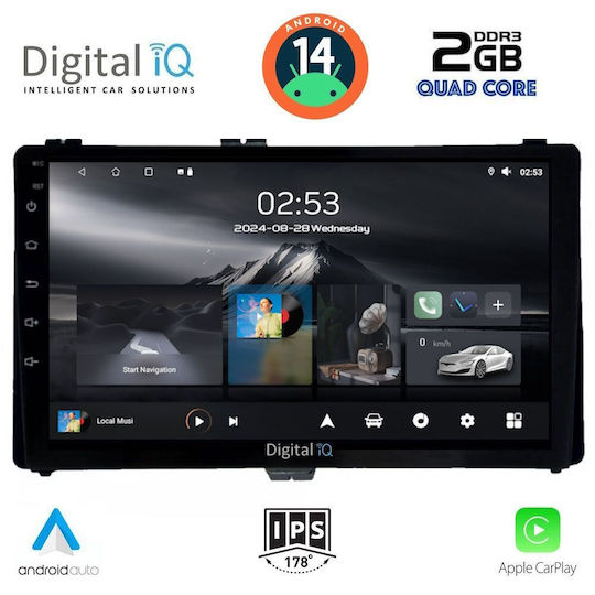 Digital IQ Ηχοσύστημα Αυτοκινήτου για Toyota Auris / Aygo X / Corolla 2017-2019 (Bluetooth/USB/AUX/WiFi/GPS/Apple-Carplay/Android-Auto) με Οθόνη Αφής 9"