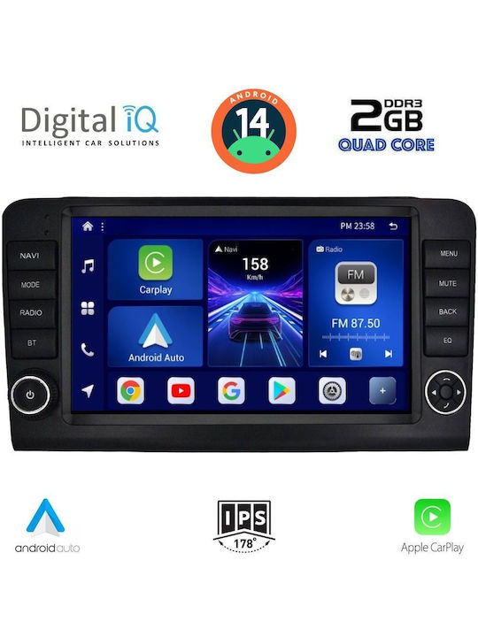 Digital IQ Car Audio System for Mercedes-Benz ML / GL Class 2005-2011 (Bluetooth/USB/AUX/WiFi/GPS/Apple-Carplay/Android-Auto) with Touch Screen 9"