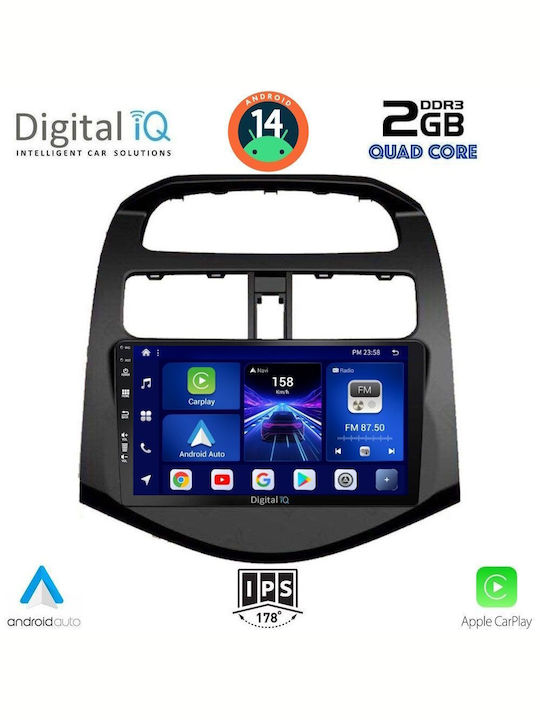Digital IQ Car Audio System for Chevrolet Spark 2009-2015 (Bluetooth/USB/AUX/WiFi/GPS/Apple-Carplay/Android-Auto) with Touch Screen 9"