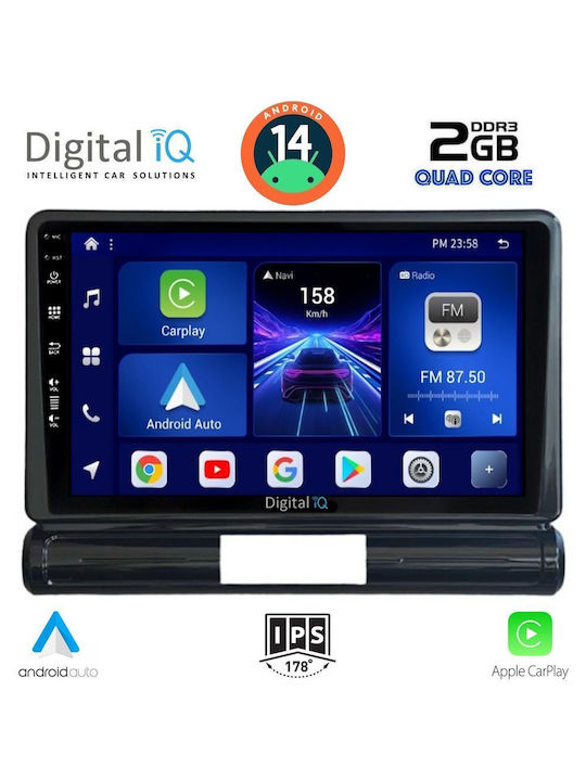 Digital IQ Car-Audiosystem für Citroen C3 / DS3 2016 (Bluetooth/USB/AUX/WiFi/GPS/Apple-Carplay/Android-Auto) mit Touchscreen 9"