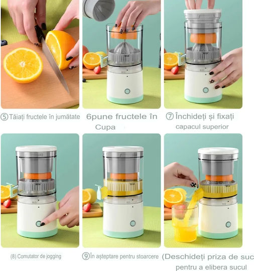 Portable Citrus Juicer Arvada Squeezepro Yw-yzj 80w 18,000 Rpm Portable 2400 Mah Battery 7.4v Capacity 500ml White