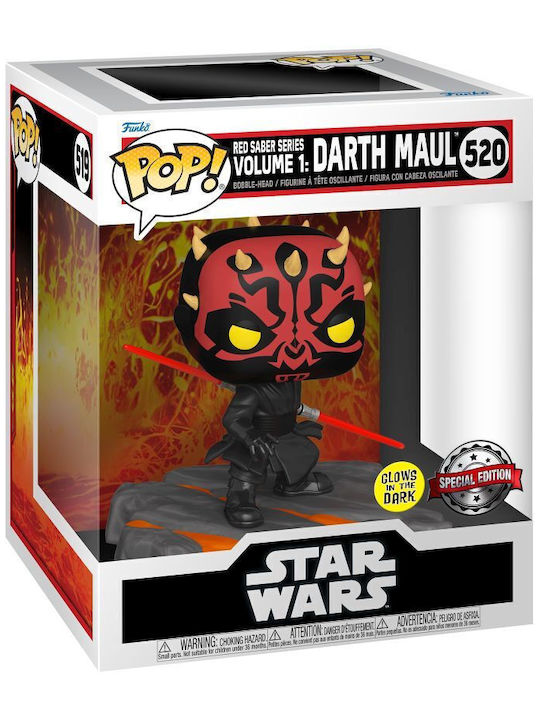 Funko Pop! Deluxe: Star Wars - Red Saber Series Volume 1: Darth Maul Bobble-Head & Glows in the Dark Special Edition