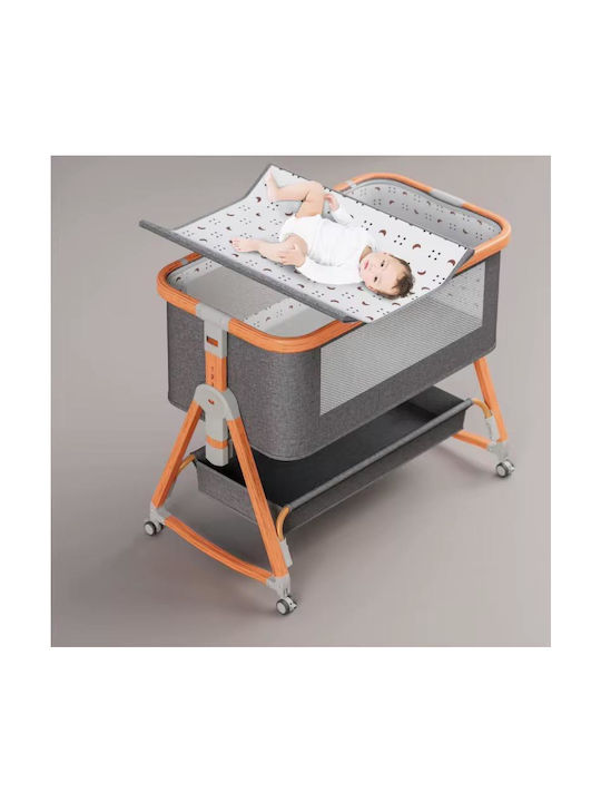 Cradle with Mattress and Wheels Dark Gray