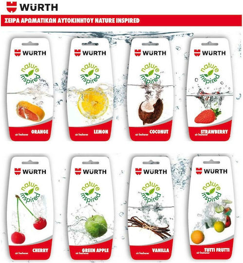 Wurth Car Air Freshener Tab Pendand Nature Inspired Strawberry