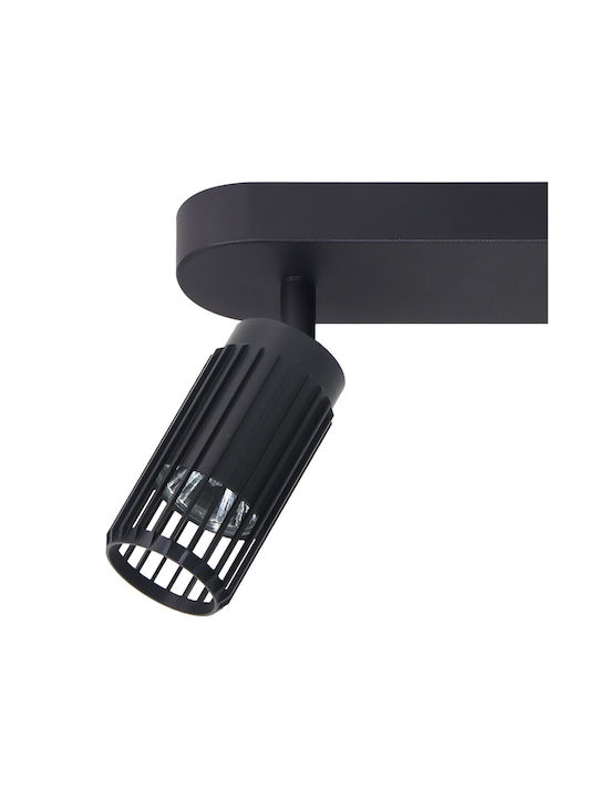 Eko Light Διπλό Σποτ με Ντουί GU10 σε Μαύρο Χρώμα