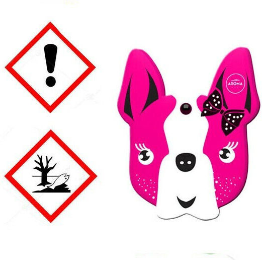 Aroma Car Car Air Freshener Tab Pendand Dog Pink Blossom