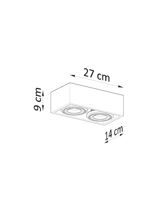 Sollux Quatro Double Spot with Socket GU10 in Gray Color