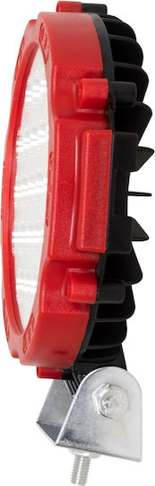 GloboStar Pro Series Rundς Wasserdicht Scheinwerfer Auto LED 10 - 30V 63W 17.5cm mit Rot Beleuchtung 1Stück