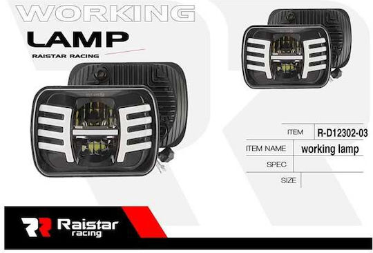 Raistar Ορθογώνιος Προβολέας Αυτοκινήτου LED 42W 1τμχ