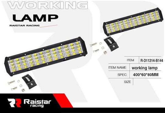 Raistar Προβολέας Αυτοκινήτου σε σχήμα Μπάρας LED 144W 40cm 1τμχ