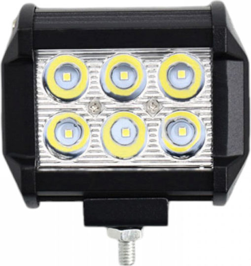 Raistar Ορθογώνιος Προβολέας Αυτοκινήτου LED 18W 10cm 1τμχ