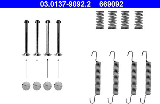 Set Brake Shoe Accessories Opel Omega B 25 26 27 Ate 03013790922