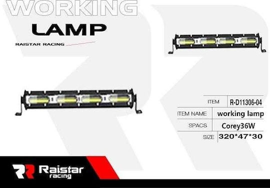 Raistar Προβολέας Αυτοκινήτου σε σχήμα Μπάρας LED 36W 32cm 1τμχ