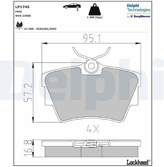 Delphi Σετ Τακάκια για Nissan NV300 Opel Vivaro Renault Trafic Volkswagen T4 / Transporter
