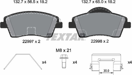 Textar Plăcuță de frână Față pentru Volvo XC40