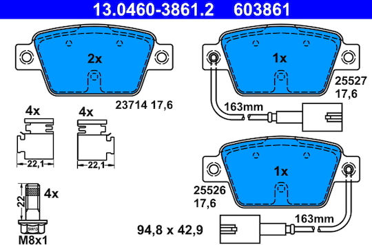 Brake Pads Alfa Romeo Mito 955 Ate 13046038612