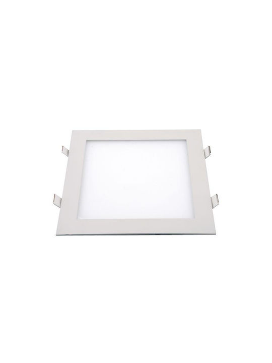 Eurolamp Square Recessed LED Panel 20W with Natural White Light 22.5x22.5cm