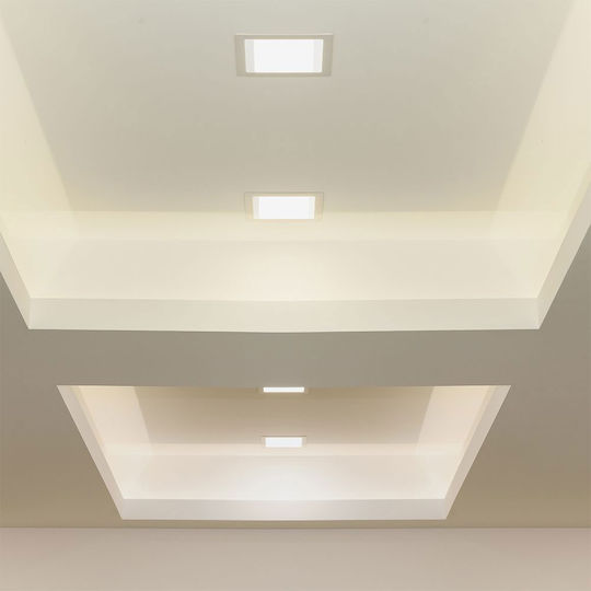 V-TAC Platz Vertieft LED Panel 18W mit Natürliches Weiß Licht 4000K