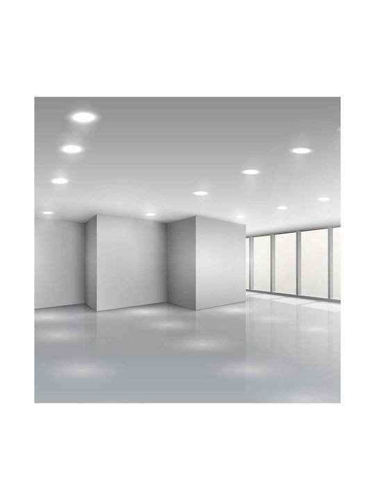 V-TAC Στρογγυλό Χωνευτό LED Panel 30W με Ψυχρό Λευκό Φως 6400K 22.5εκ.