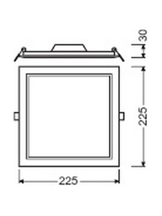 Ledvance Dl Slim Τετράγωνο LED Panel 18W με Θερμό Λευκό Φως 3000K