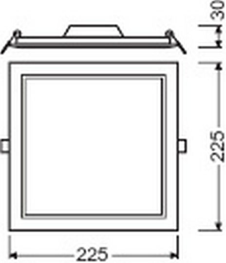 Ledvance Dl Slim Τετράγωνο LED Panel 18W με Θερμό Λευκό Φως 3000K