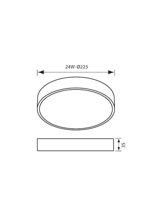 Vivalux Dars Στρογγυλό Εξωτερικό LED Panel 24W με Φυσικό Λευκό Φως 4000K 22.5εκ.