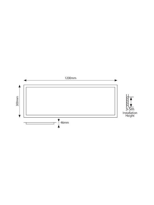 Eurolamp Παραλληλόγραμμο Εξωτερικό LED Panel 45W με Φυσικό Λευκό Φως 4000K 120x30εκ.