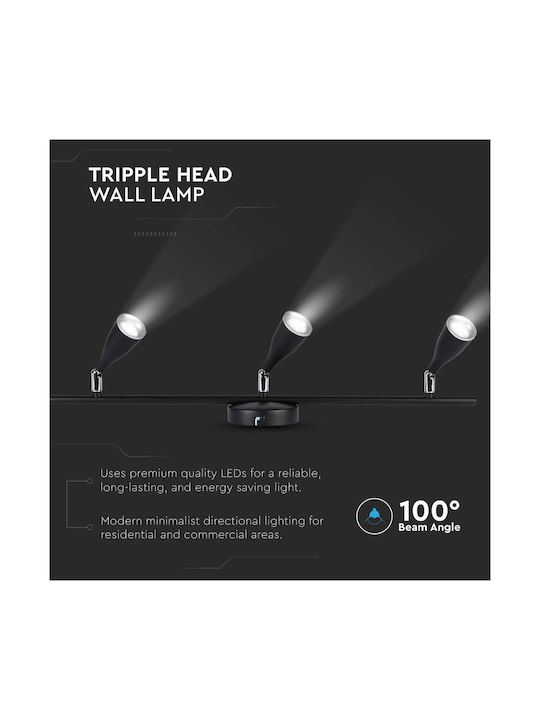 V-TAC Single LED Natural White Spot in Black Color
