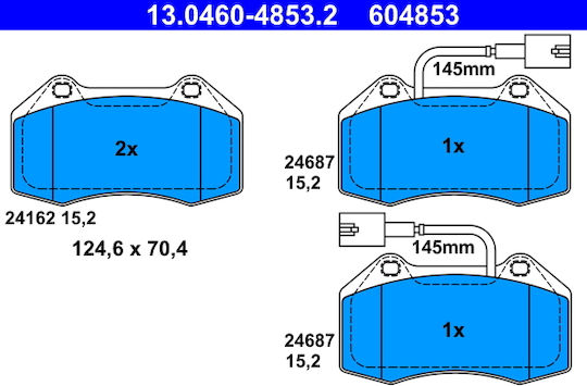 Brake Pads Alfa Romeo Mito 955 Ate 13046048532