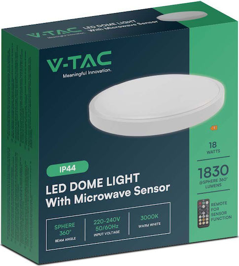 V-TAC Rund Draußen LED Panel 18W mit Natürliches Weiß Licht 4000K