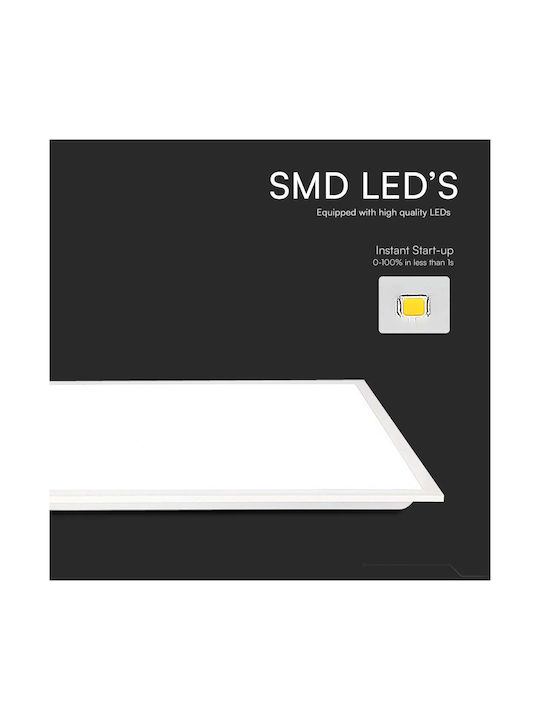 V-TAC Rectangular Recessed LED Panel 40W with Cool White Light 6500K 120x30cm