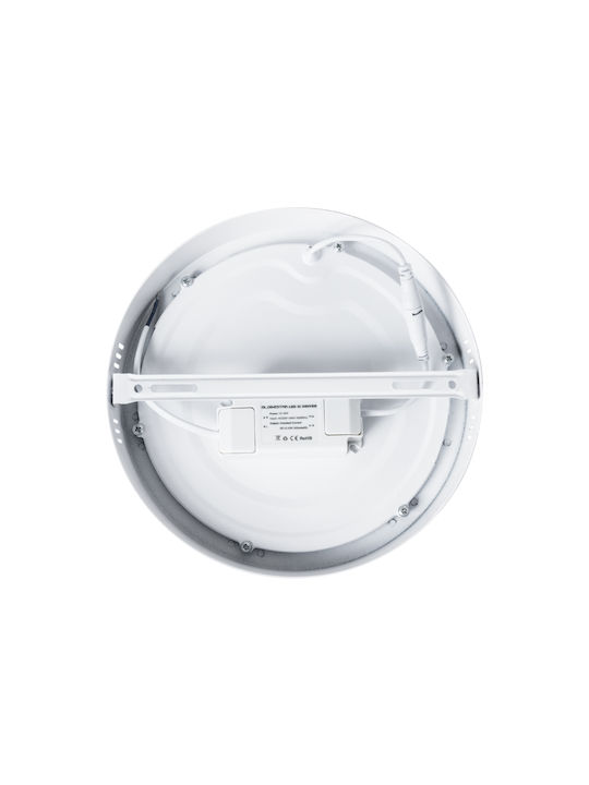 GloboStar Rotund În aer liber Panou LED Putere 20W cu Alb Natural Lumini 22.2x22.2cm.