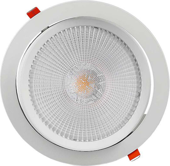 V-TAC Στρογγυλό Χωνευτό LED Panel 20W με Ψυχρό Λευκό Φως 6400K 17εκ.