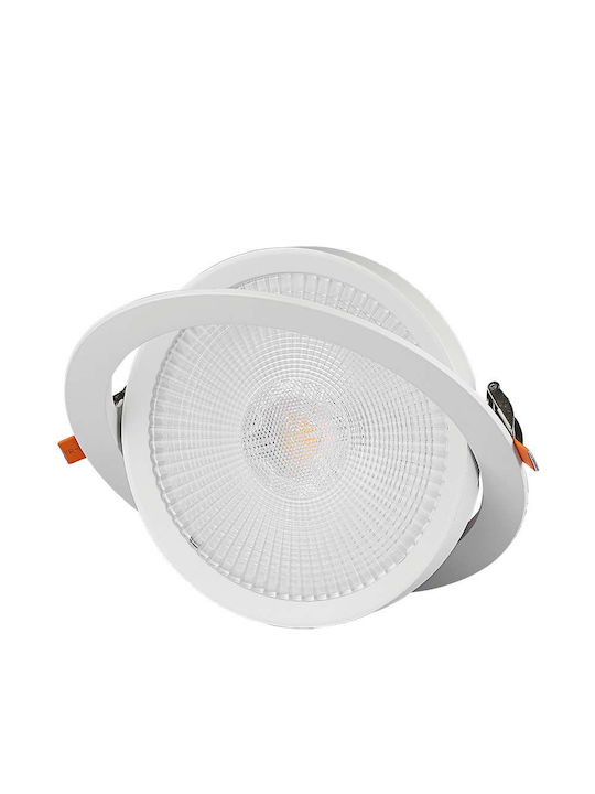 V-TAC Στρογγυλό Χωνευτό LED Panel 20W με Ψυχρό Λευκό Φως 6400K 17εκ.