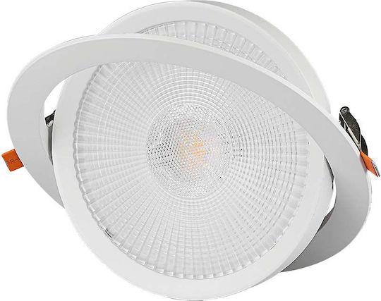 V-TAC Στρογγυλό Χωνευτό LED Panel 20W με Ψυχρό Λευκό Φως 6400K 17εκ.