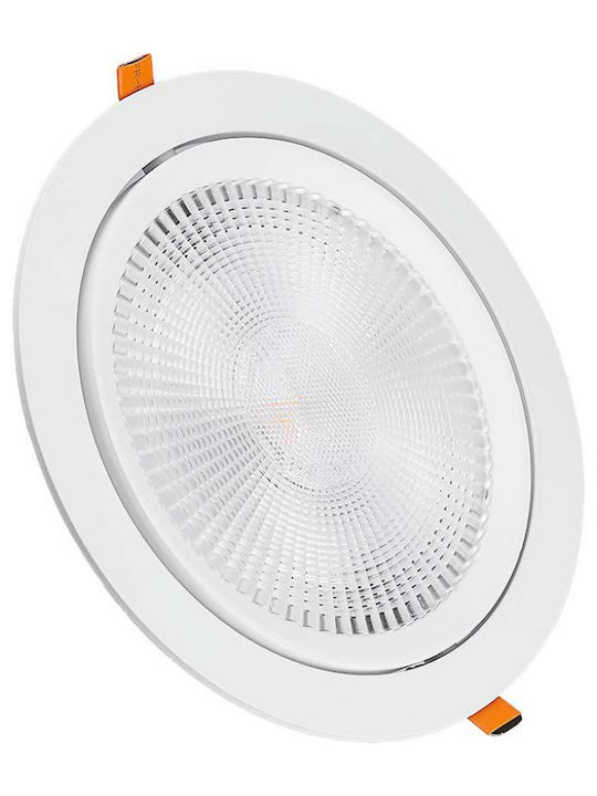 V-TAC Στρογγυλό Χωνευτό LED Panel 20W με Ψυχρό Λευκό Φως 6400K 17εκ.
