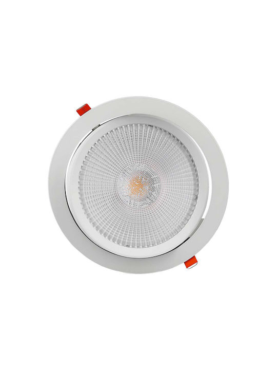 V-TAC Panou LED Rotund Încastrat 30W cu Lumină Alb Natural 4000K 22.5cm