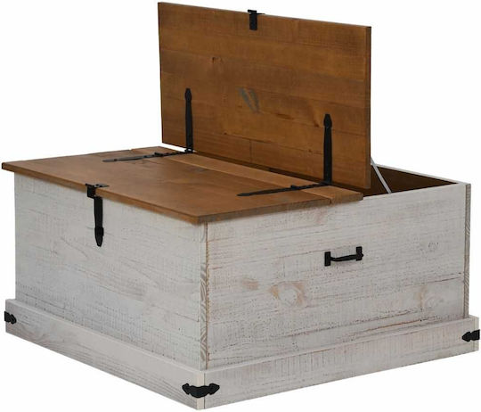 vidaXL Декоративна куфар Дърво Бял 91x47x47бр