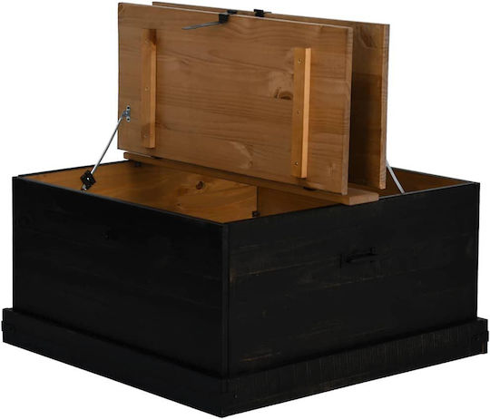 vidaXL Декоративна куфар Дърво Черен 91x47x47бр