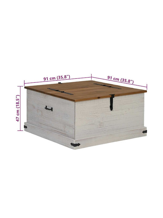 vidaXL Trunchi decorativ Lemn Alb 91x47x47buc