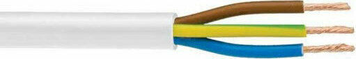 Eurolamp Power Cord with 3x1.5mm² Cross Section in White Color 1m Flexible